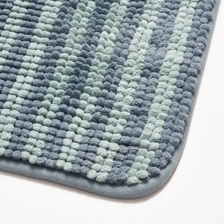 TOFTBO pedestal mat, striped/blue, 55x60 cm IKEA