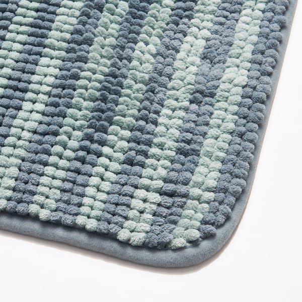 TOFTBO Pedestal mat, striped/blue, 55x60 cm