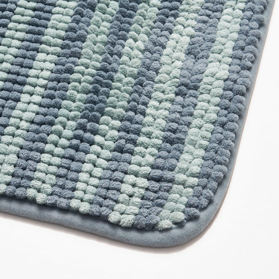 TOFTBO pedestal mat, striped/blue, 55x60 cm IKEA