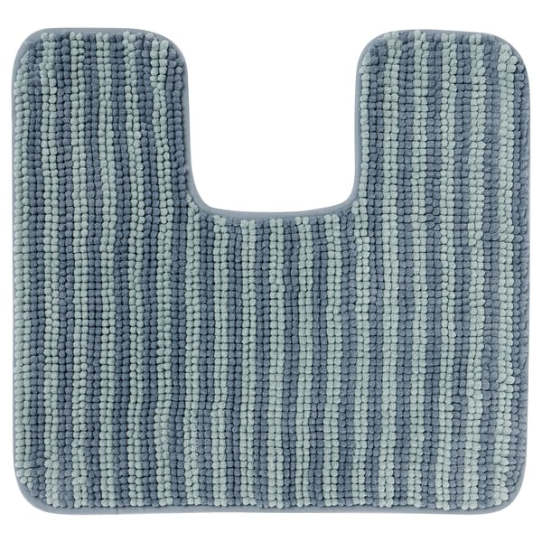 TOFTBO Pedestal mat, striped/blue, 55x60 cm