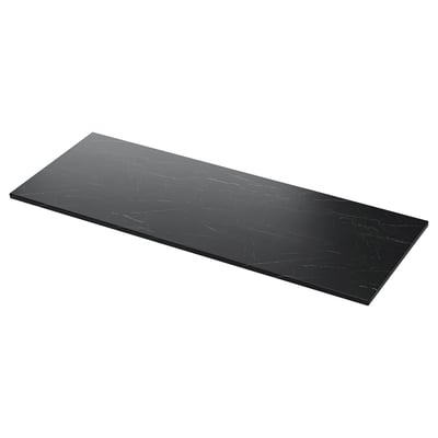 TOLKEN Countertop, black marble effect/foliated board, 142x49 cm