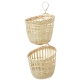 TOLKNING Basket hanging, set of 2, handmade bamboo