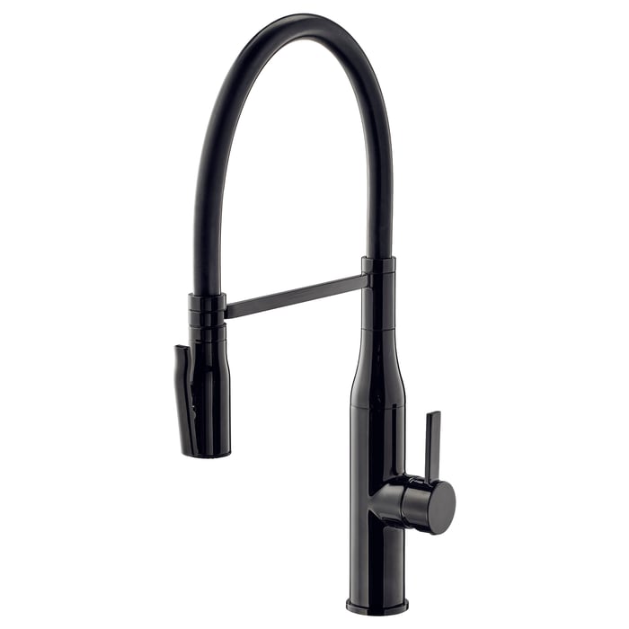 TOLLSJÖN kitchen mixer tap/handspray, black polished metal IKEA