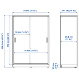 TONSTAD Cabinet with sliding doors, off-white, 81x37x116 cm