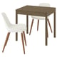 TONSTAD / GRÖNSTA Table and 2 chairs, brown oak veneer/white, 80/120x70 cm