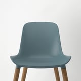 TONSTAD / GRÖNSTA Table and 4 chairs, brown oak veneer/grey-turquoise, 140/196x85 cm