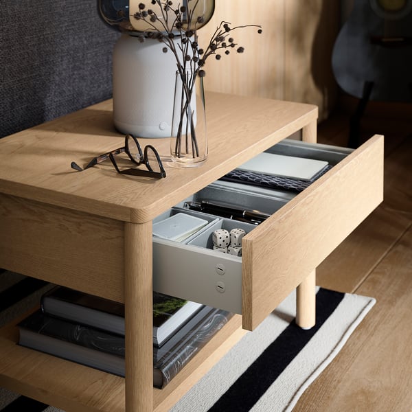 TONSTAD Side table, oak veneer, 64x40 cm