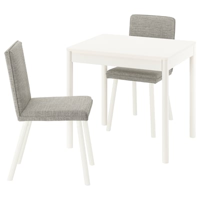 TONSTAD / TONSTAD Table and 2 chairs, off-white/Viarp beige/brown off-white, 80/120x70 cm