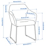 TONSTAD / TOSSBERG Table and 4 chairs, brown oak veneer/Gunnared dark grey black, 140/196x85 cm