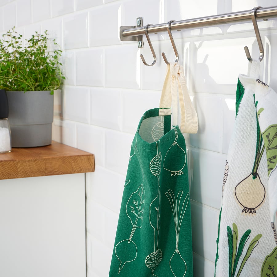 TORVFLY Apron, patterned/green, 68x90 cm IKEA