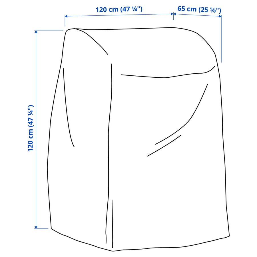 TOSTERÖ cover for outdoor furniture, table and chairs/black, 120x65 cm IKEA
