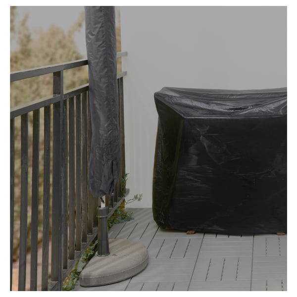 TOSTERÖ Parasol cover, black, 160 cm
