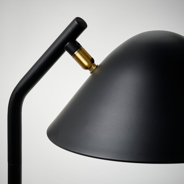 TRÅDNATE Floor uplighter/reading lamp, black, 180 cm