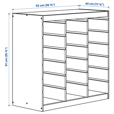TROFAST Frame, light white stained pine/room divider, 93x44x91 cm