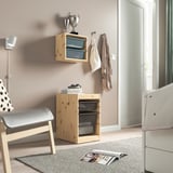 TROFAST Storage combination with boxes, light white stained pine/dark grey, 32x44x53 cm