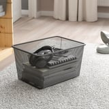 TROFAST Storage combination with boxes, light white stained pine/dark grey, 32x44x53 cm