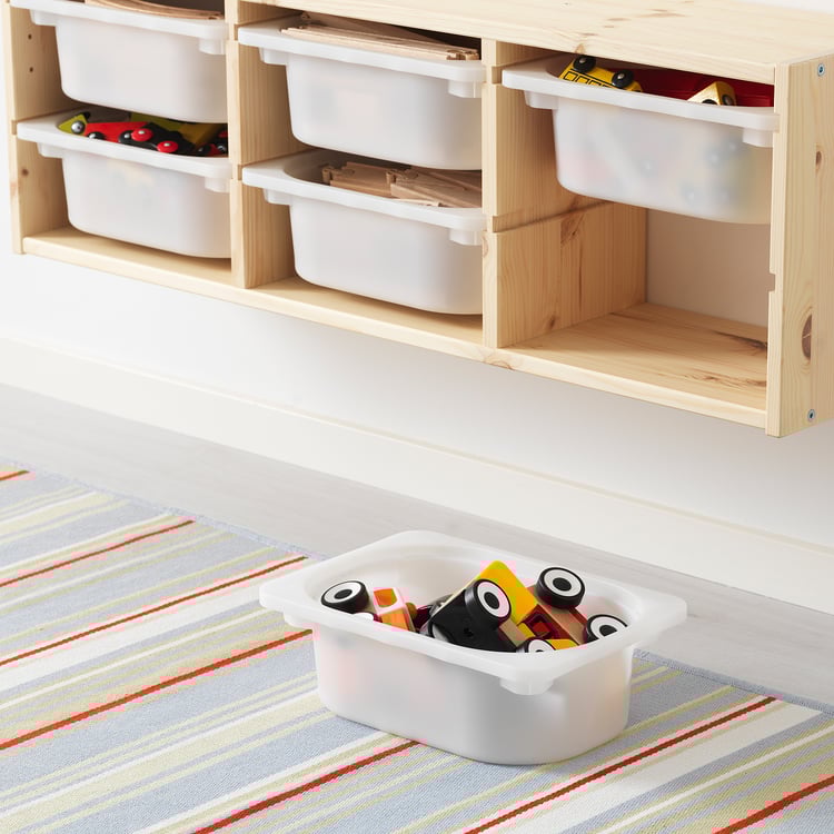 TROFAST wall storage, light white stained pine/white, 93x21x30 cm IKEA