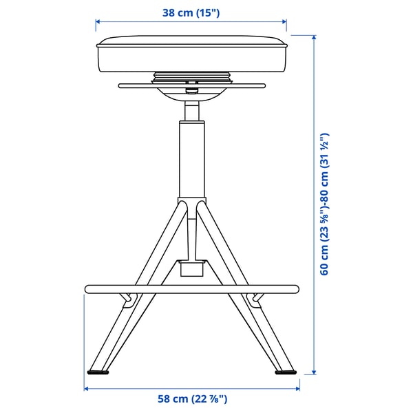 TROLLBERGET Active sit/stand support, Glose black