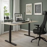 TROTTEN Desk sit/stand, beige/anthracite, 160x80 cm