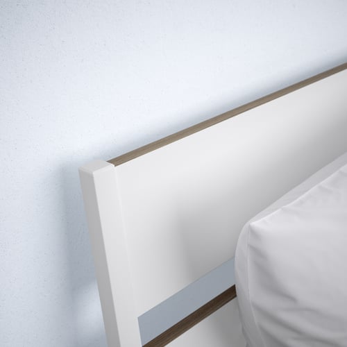 TRYSIL Bed frame, white, light grey, Queen IKEA
