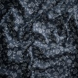 TRYSTÄVMAL Curtains, 1 pair, dark blue/white/floral pattern with heading tape, 145x250 cm