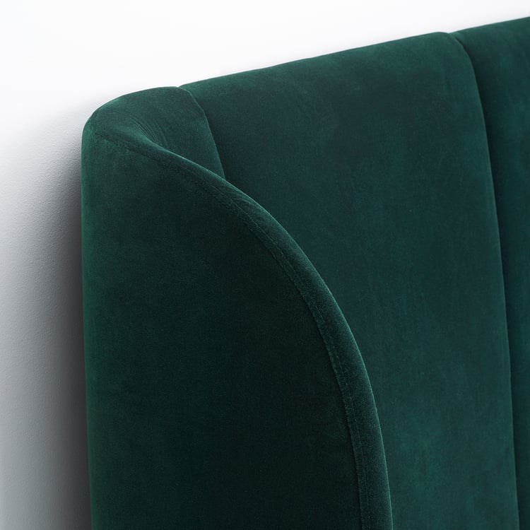 TUFJORD Upholstered bed frame, Djuparp dark green, Queen IKEA