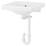 TVÄLLEN Wash-basin with water trap, white, 44x43 cm