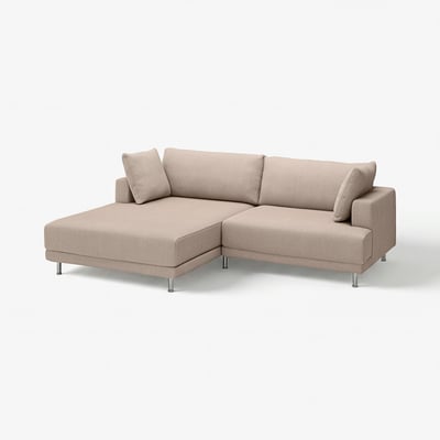 UPPÅKRA 3-seat modular sofa, with chaise longue, left/Samsala grey-beige