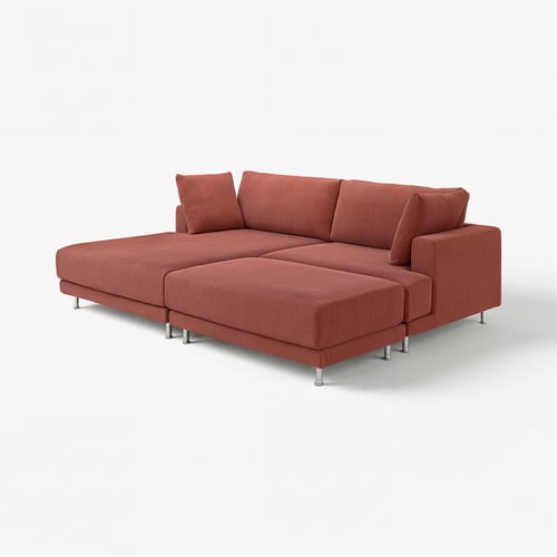 UPPÅKRA orange sectional sofa, modern, comfortable, raised legs, sleek design.