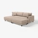 UPPÅKRA 3-seat modular sofa, with chaise longue, left with footstool/Samsala grey-beige