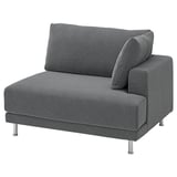 A grey UPPÅKRA modular sofa chair with a soft, textured fabric cover. It has sleek metal legs and a rectangular, cosy design.