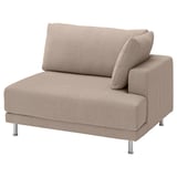 Beige corduroy UPPÅKRA chair, smooth lines, chrome legs.