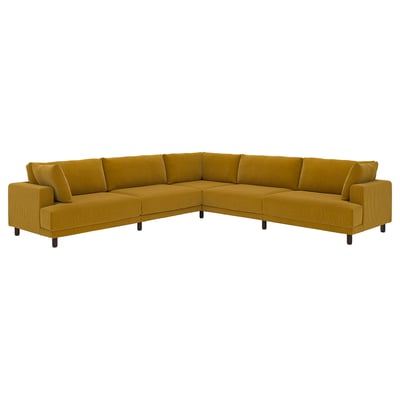 UPPÅKRA Modular corner sofa, 6 seat, Samsala yellow-brown