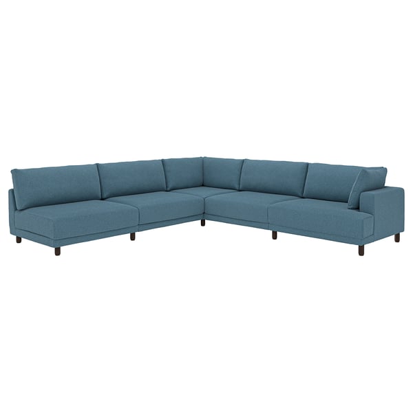 UPPÅKRA Modular corner sofa, 6 seat, with open end, left/Axvall dark grey-blue