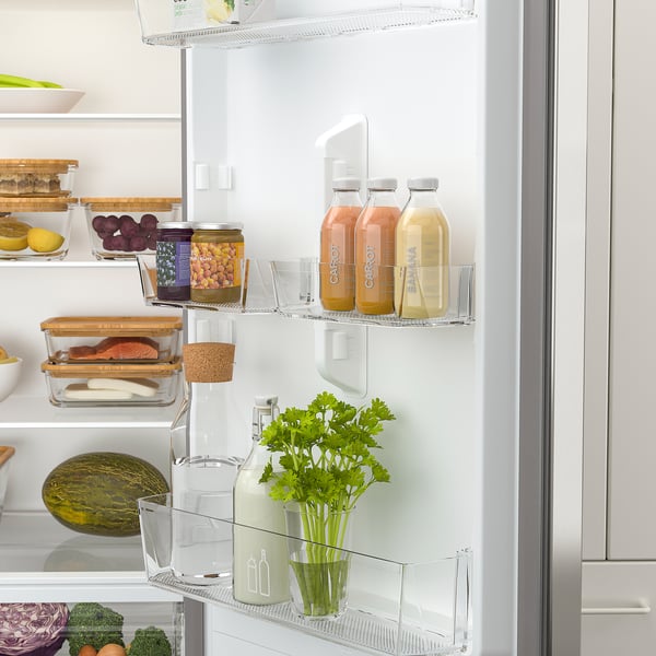 UPPKALLA Fridge/freezer, IKEA 300 freestanding/stainless steel colour, 216/95 l