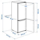 UPPKALLA Fridge/freezer, IKEA 300 freestanding/stainless steel colour, 216/95 l