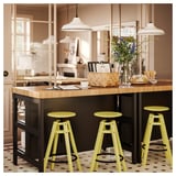VADHOLMA Kitchen island, black/oak, 126x79x90 cm