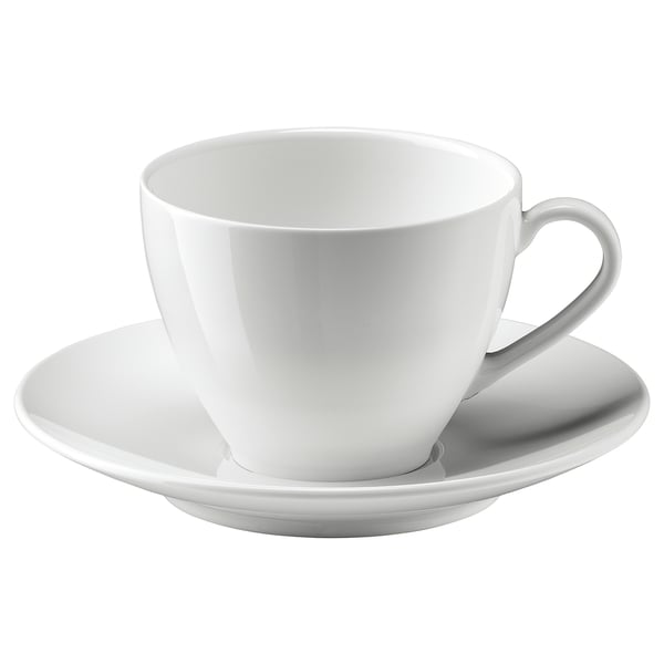 VÄRDERA Coffee cup and saucer, white - IKEA