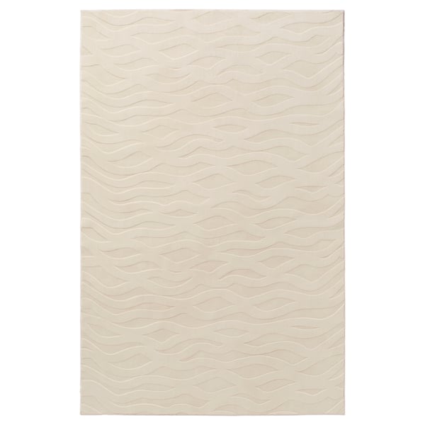 VÄXELFEL Rug, low pile, off-white, 200x300 cm