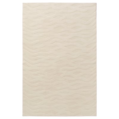 VÄXELFEL Rug, low pile, off-white, 200x300 cm