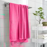 VÅGSJÖN Bath sheet, bright pink, 100x150 cm