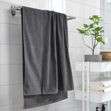 VÅGSJÖN Bath sheet, dark grey, 100x150 cm