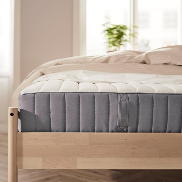 VALEVÅG Pocket sprung mattress, extra firm/light blue, Single