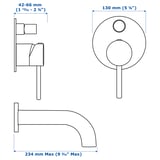 VALLAMOSSE Bath/shower mixer with spout, chrome-plated, 150 mm