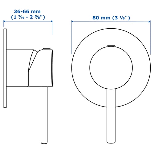 Illustration with measurements for the product: VALLAMOSSE.