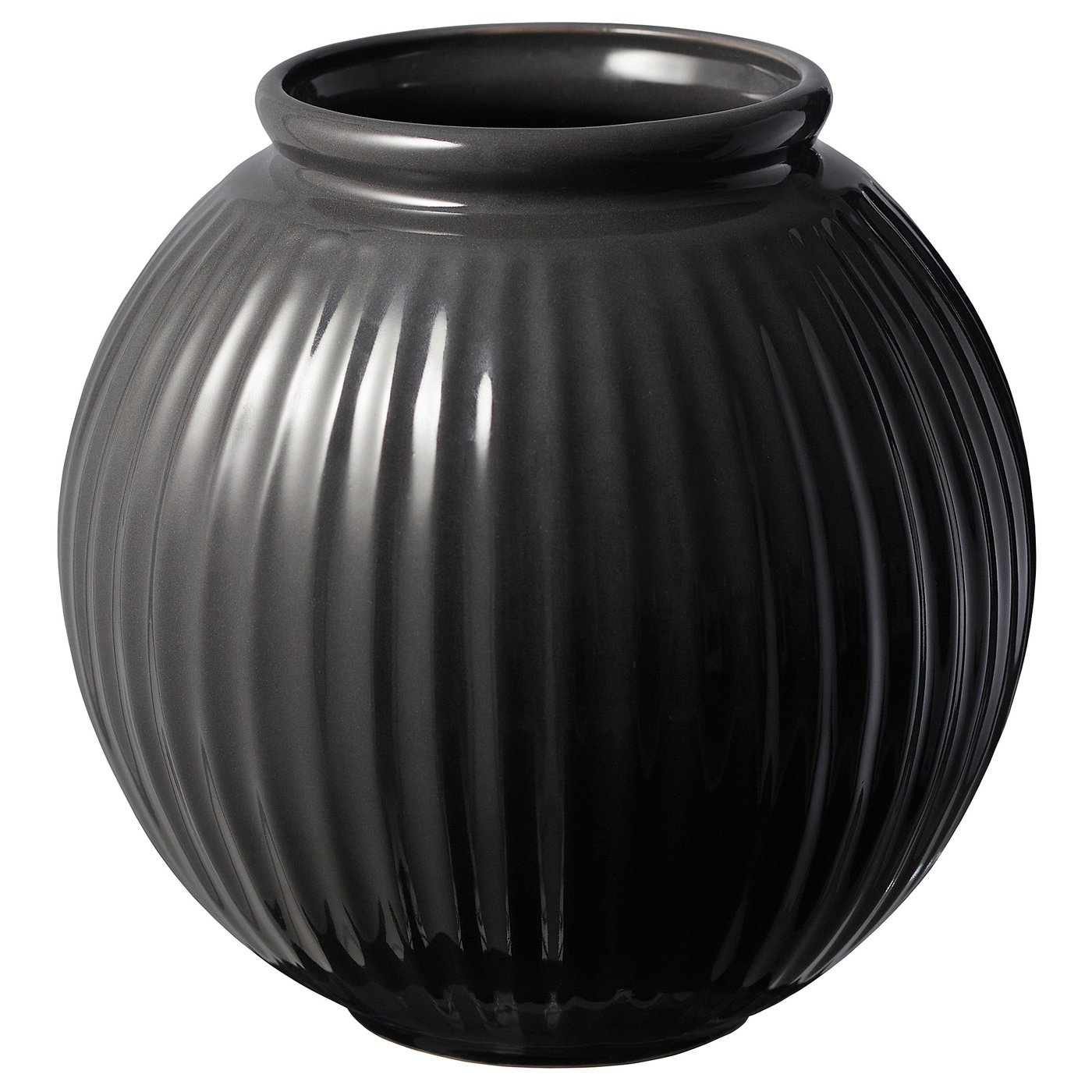 VANLIGEN Vase, dark grey, 18 cm IKEA