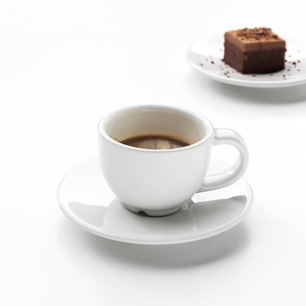 VARDAGEN Espresso cup and saucer, offwhite IKEA