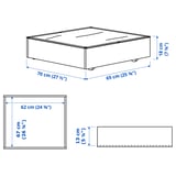VARDÖ Bed storage box, black, 65x70 cm