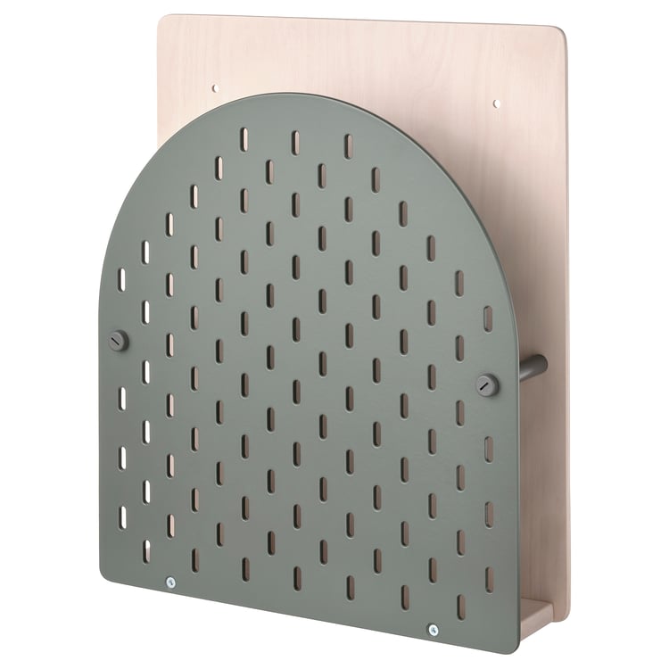 VATTENKAR Wall storage, green/wood, 8x38x32 cm IKEA