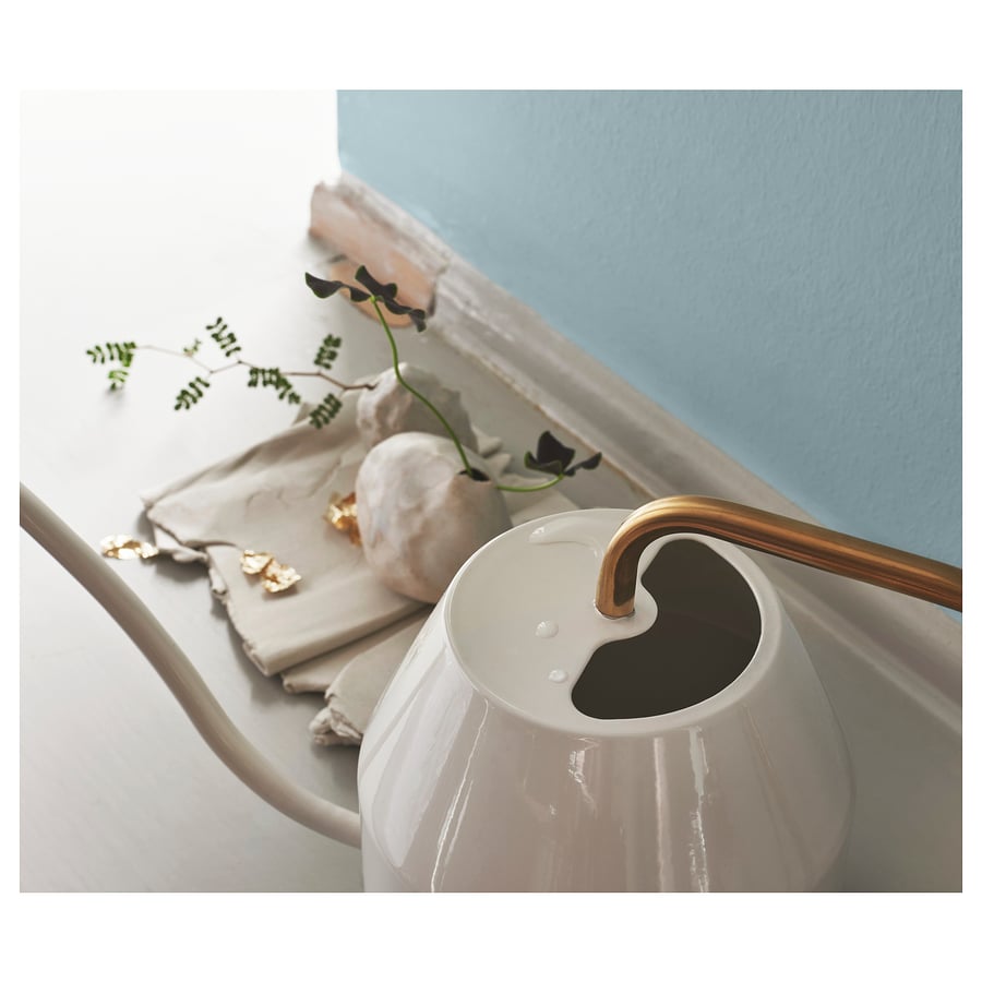 VATTENKRASSE Watering can, ivory, goldcolour IKEA